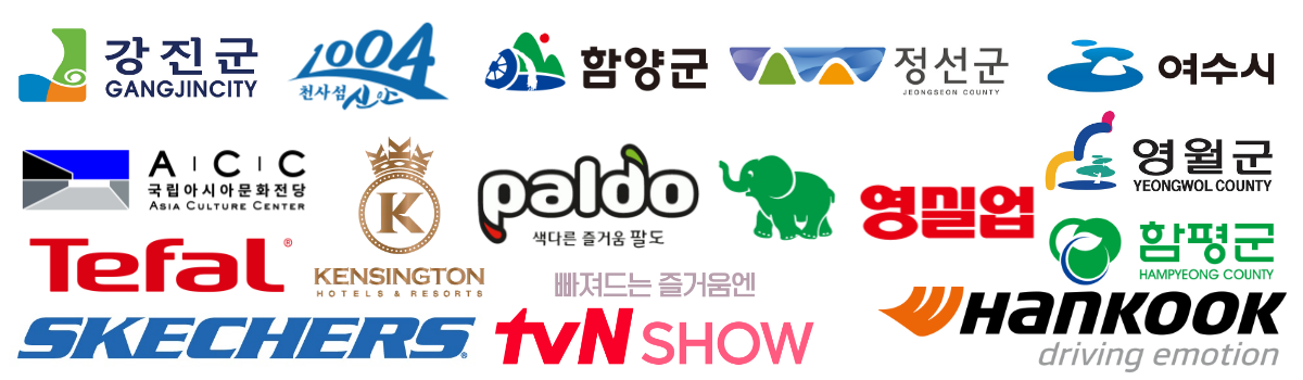 a group of logos with text