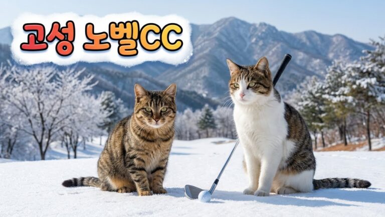 겨울 골프 성지 고성 노벨CC 라운딩 후기 (feat. 고양이들🐱)